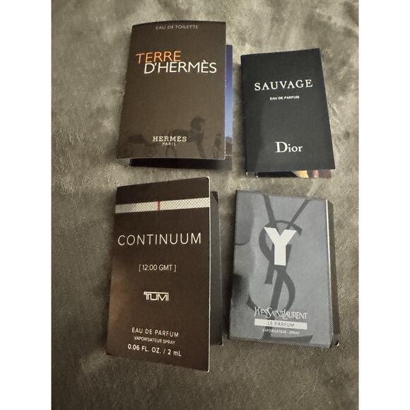 Men’s Cologne Sample Bundle – Dior Sauvage, YSL Y, Hermès Terre, TUMI Continuum - Picture 1 of 2